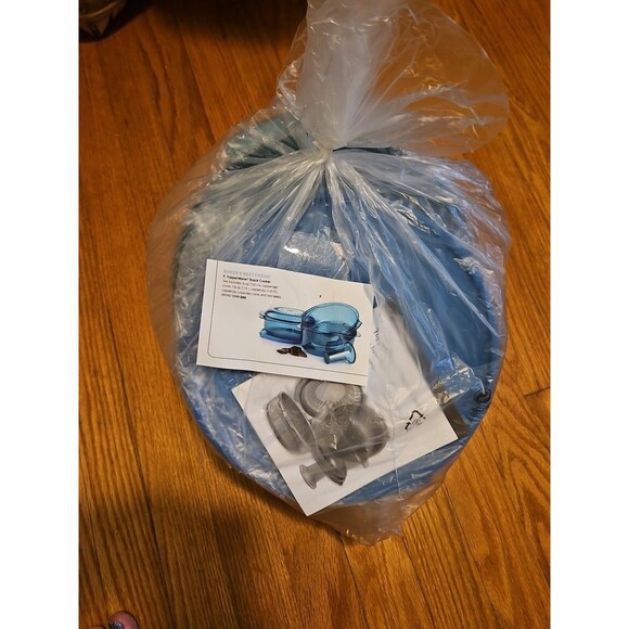 Tupperware Tupperwave Stack Cooker Microwave Set Aqua Blue NIP - Picture 1 of 5